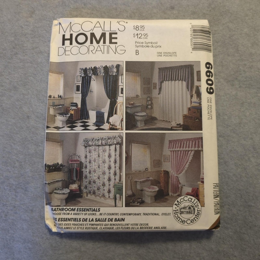 McCalls Sewing Pattern Home Decorating Bathroom Essentials 6609 Uncut